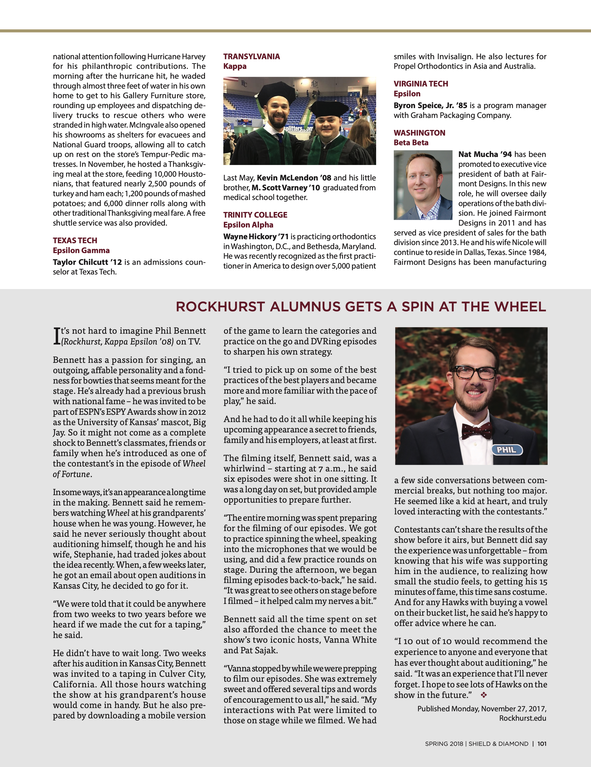 Rockhurst Alumnus Gets a Spin at the Wheel